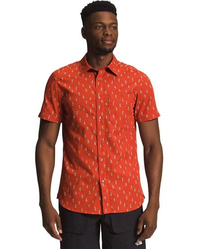 The North Face Short Sleeve Baytrail Pattern Shirt - Red