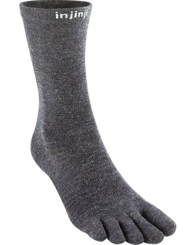 Injinji Liner Wool Crew Sock - Gray