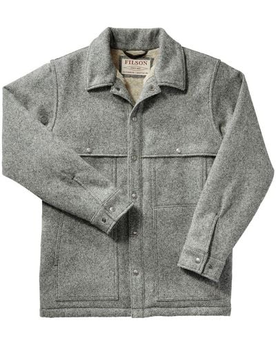 Filson Lined Wool Cape Coat - Gray