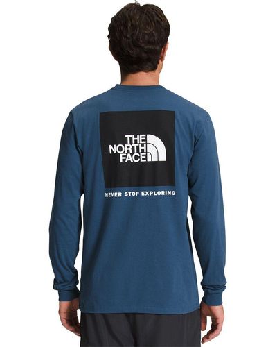 The North Face Long-Sleeve Box Nse T-Shirt - Blue
