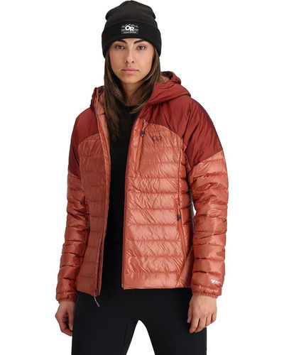 Outdoor Research Helium Down Hooded Jacket - Red
