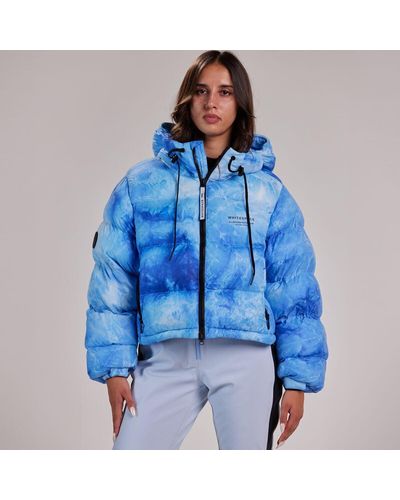 White/space Cropped Puffer Jacket - Blue