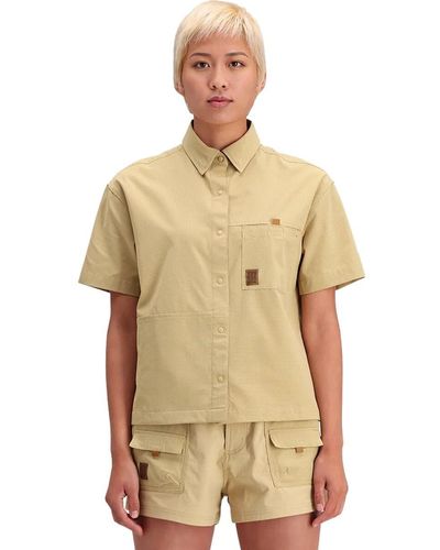 Topo Retro River Short-Sleeve Shirt - Natural