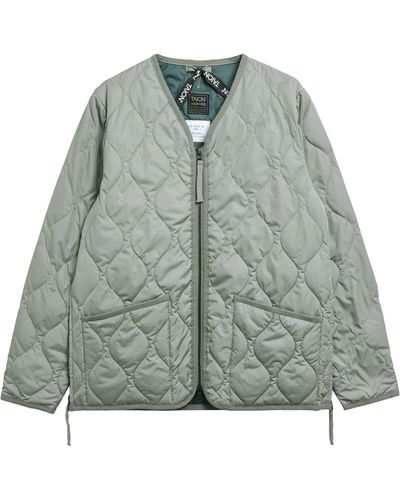 Taion Military Zip V-Neck Down Jacket - Green