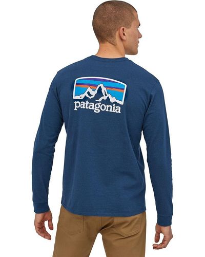 Patagonia Fitz Roy Horizons Long-Sleeve Responsibili-T-Shirt - Blue