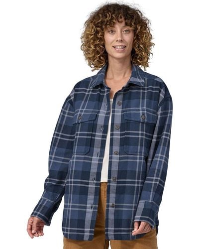 Patagonia Heavyweight Fjord Flannel Overshirt - Blue