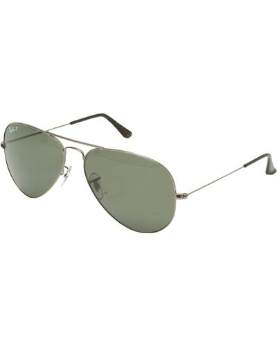 Ray-Ban Aviator Large Metal Polarized Sunglasses Gunmetal/Crystal Polarized - Green