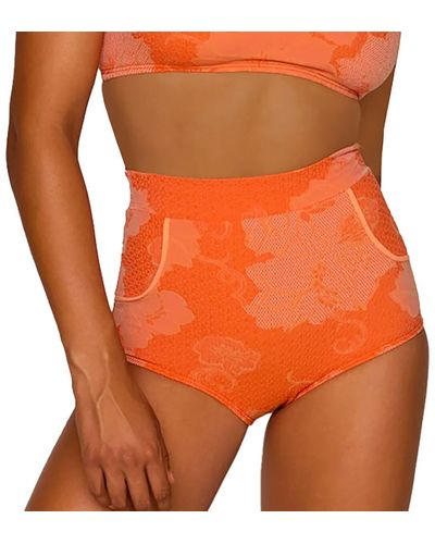 Seea Georgia High Waist Bikini Bottom - Orange