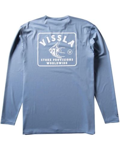 Vissla Eco Long-Sleeve Lycra Rash Guard Top - Blue