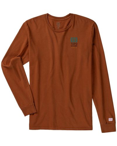 Topo Large Logo Long-Sleeve T-Shirt - Brown