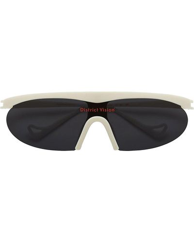 District Vision Koharu Eclipse Sunglasses Limestone/D+ Onyx Mirror - Black