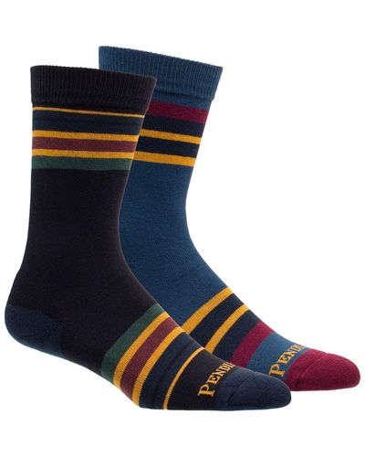 Pendleton Yakima Stripe Sock - Blue
