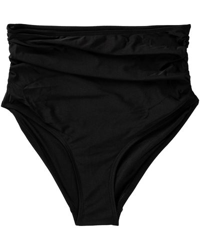 Nani Swimwear Ruched High Rise Bikini Bottom - Black