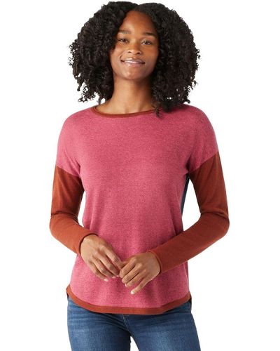 Smartwool Shadow Pine Colorblock Sweater - Red