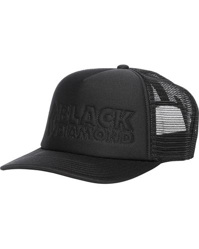 Black Diamond Diamond Flat Bill Trucker Hat - Black
