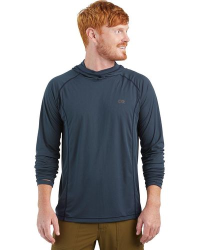 Outdoor Research Echo Hooded Long-Sleeve Shirt - Blue