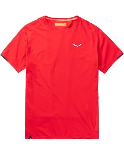 Salewa Pedroc Dry Hybrid T-Shirt - Red