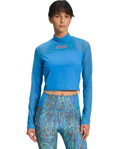 The North Face Trailwear Qtm Mock Neck Long-sleeve Shirt - Blue