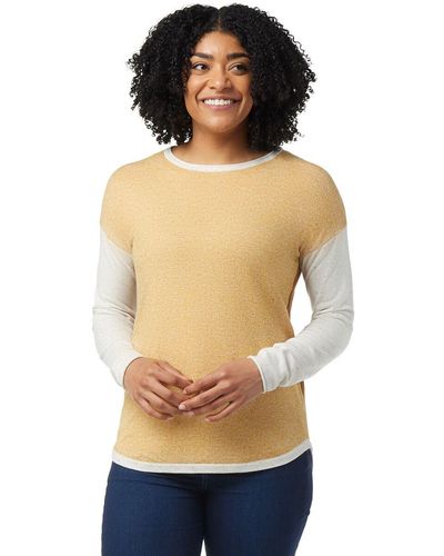 Smartwool Shadow Pine Colorblock Sweater - Natural