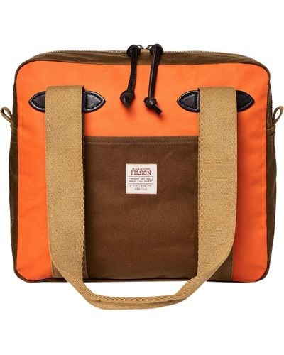 Filson Tin Cloth Tote Bag + Zipper - Orange