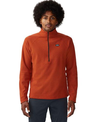 Mountain Hardwear Summit Grid 1/2-Zip Fleece Jacket - Red