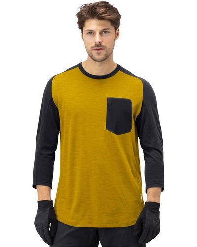 Norrøna Skibotn Wool 3/4-Sleeve T-Shirt - Yellow