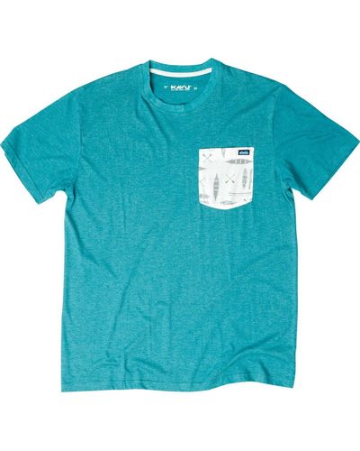 Kavu Pop Pocketo T-Shirt - Blue