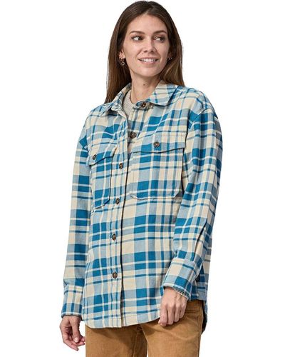 Patagonia Heavyweight Fjord Flannel Overshirt - Blue