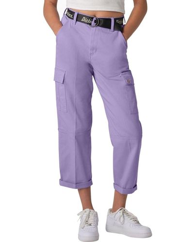 Dickies Relaxed Fit Cropped Cargo Pant - Purple