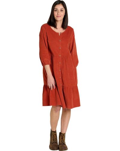 Toad&Co Scouter Cord Tiered Long-Sleeve Dress