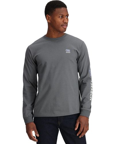 Outdoor Research Lockup Chest Logo Long-Sleeve T-Shirt - Gray