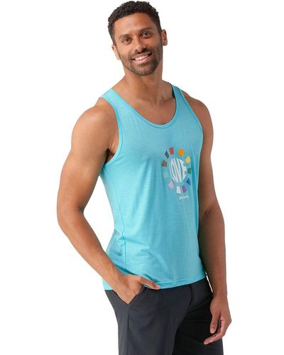 Smartwool Active Ultralite Pride Graphic Tank Top - Blue