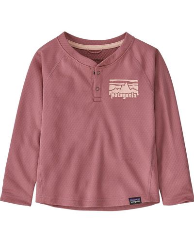 Patagonia Capilene Midweight Henley Baselayer Top - Pink