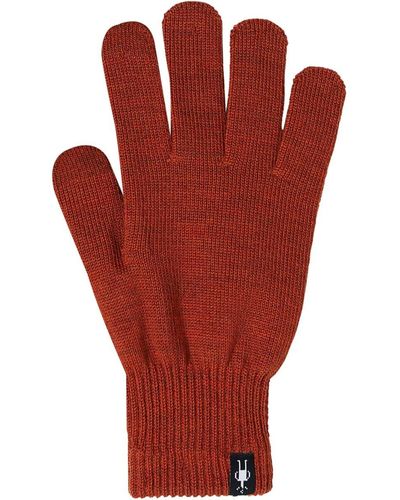 Smartwool Liner Glove Pecan Heather - Red