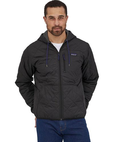 Patagonia Diamond Quilted Bomber Hooded Jacket - Black