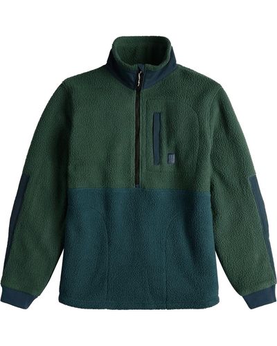 Topo Mountain Fleece Pullover Jacket - Green