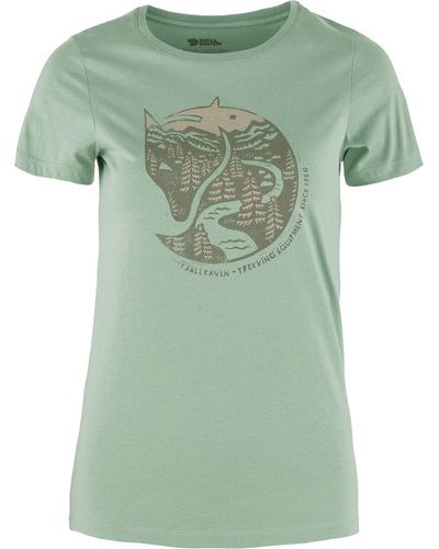 Fjallraven Arctic Fox Print T-Shirt - Green