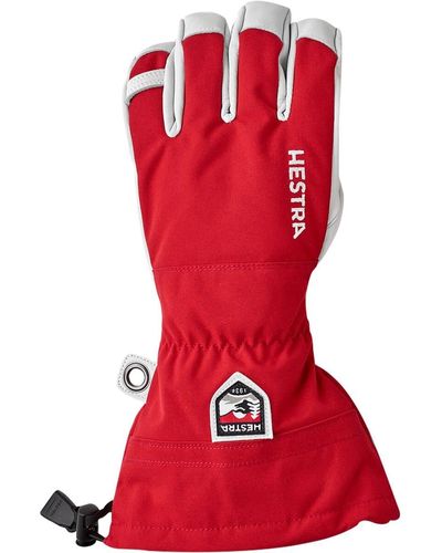 Hestra Army Leather Heli Ski Glove Brick Red