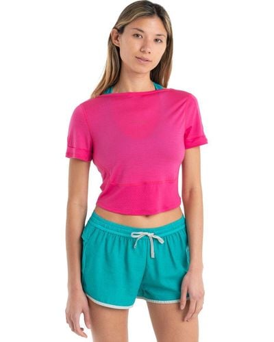 Icebreaker Zoneknit Scoop Back Short-Sleeve T-Shirt - Pink