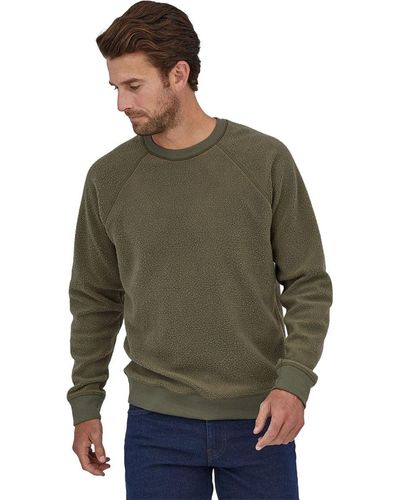 Patagonia Men's Reversible Shearling Crew, Basin Green / S