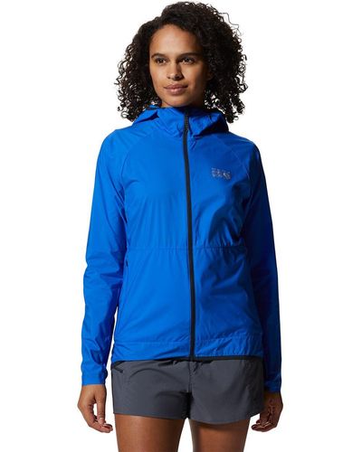 Mountain Hardwear Kor Airshell Wind Hooded Jacket - Blue