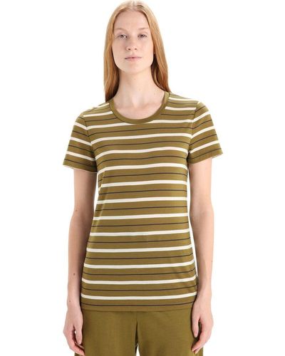 Icebreaker Wave Stripe Short-Sleeve T-Shirt - Green