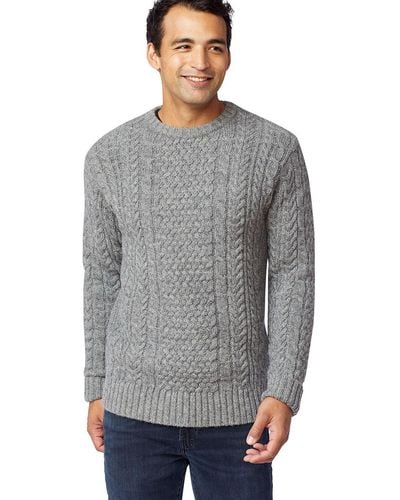 Pendleton Shetland Fisherman Sweater - Gray