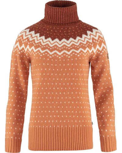 Fjallraven Ovik Knit Roller Neck Sweater - Orange