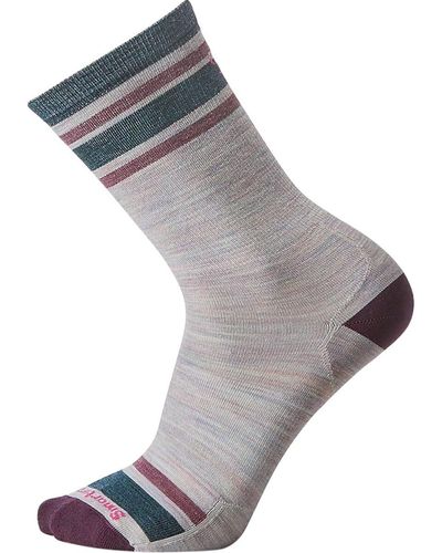 Smartwool Everyday Top Split Stripe Crew Sock - Gray