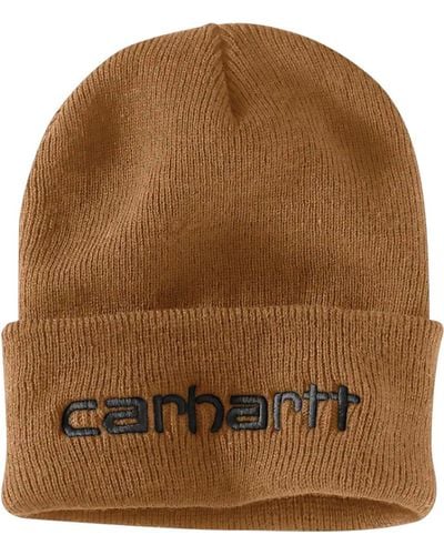 Carhartt Knit Insulated Logo Graphic Cuffed Beanie - Brown