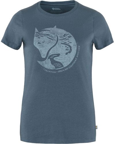 Fjallraven Arctic Fox Print T-shirt - Blue