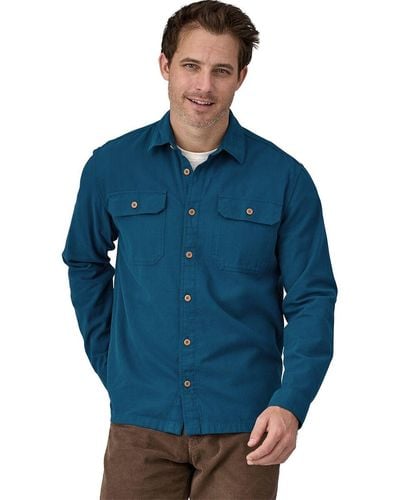 Patagonia Organic Cotton Mw Long-Sleeve Fjord Flannel Shirt - Blue