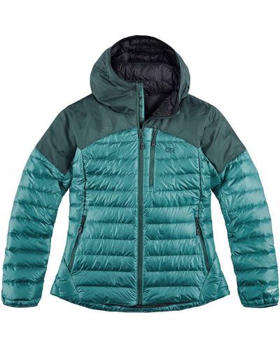 Outdoor Research Helium Down Hooded Jacket - Green