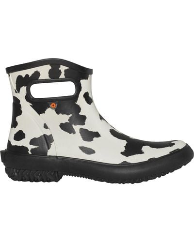 Bogs Patch Ankle Cow Print Boot - Black